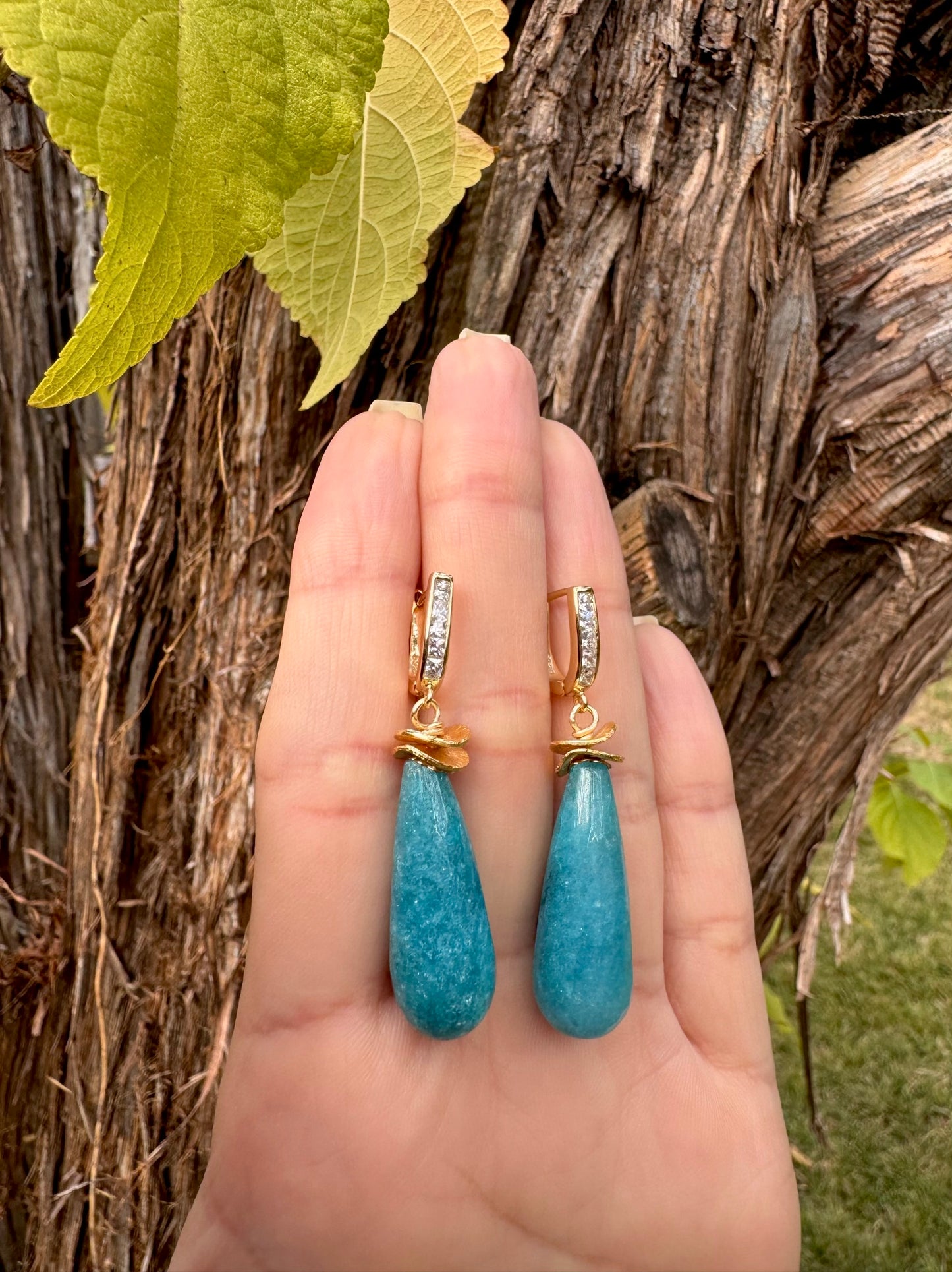 Blue Agate Earrings
