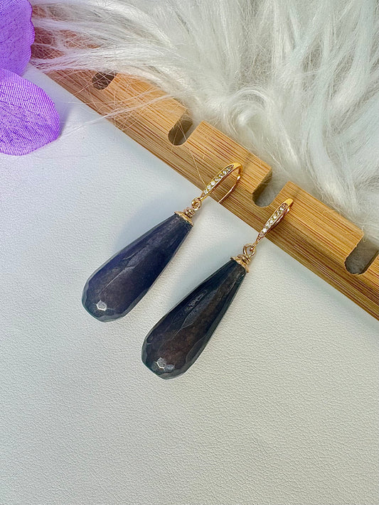 Black Agate Drops Earrings