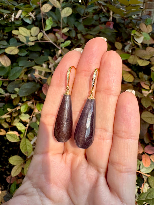 Black Agate Drops Earrings
