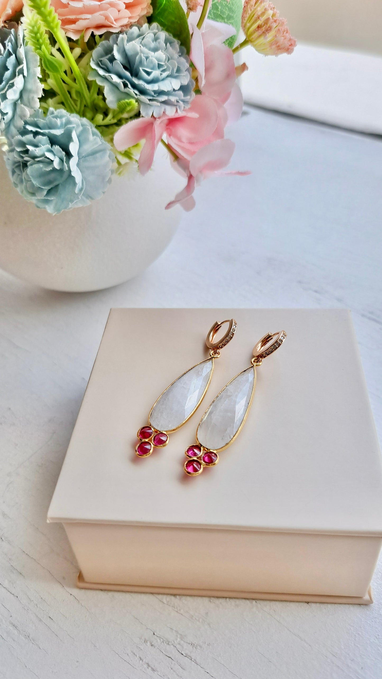 Moonstone Drop Earrings