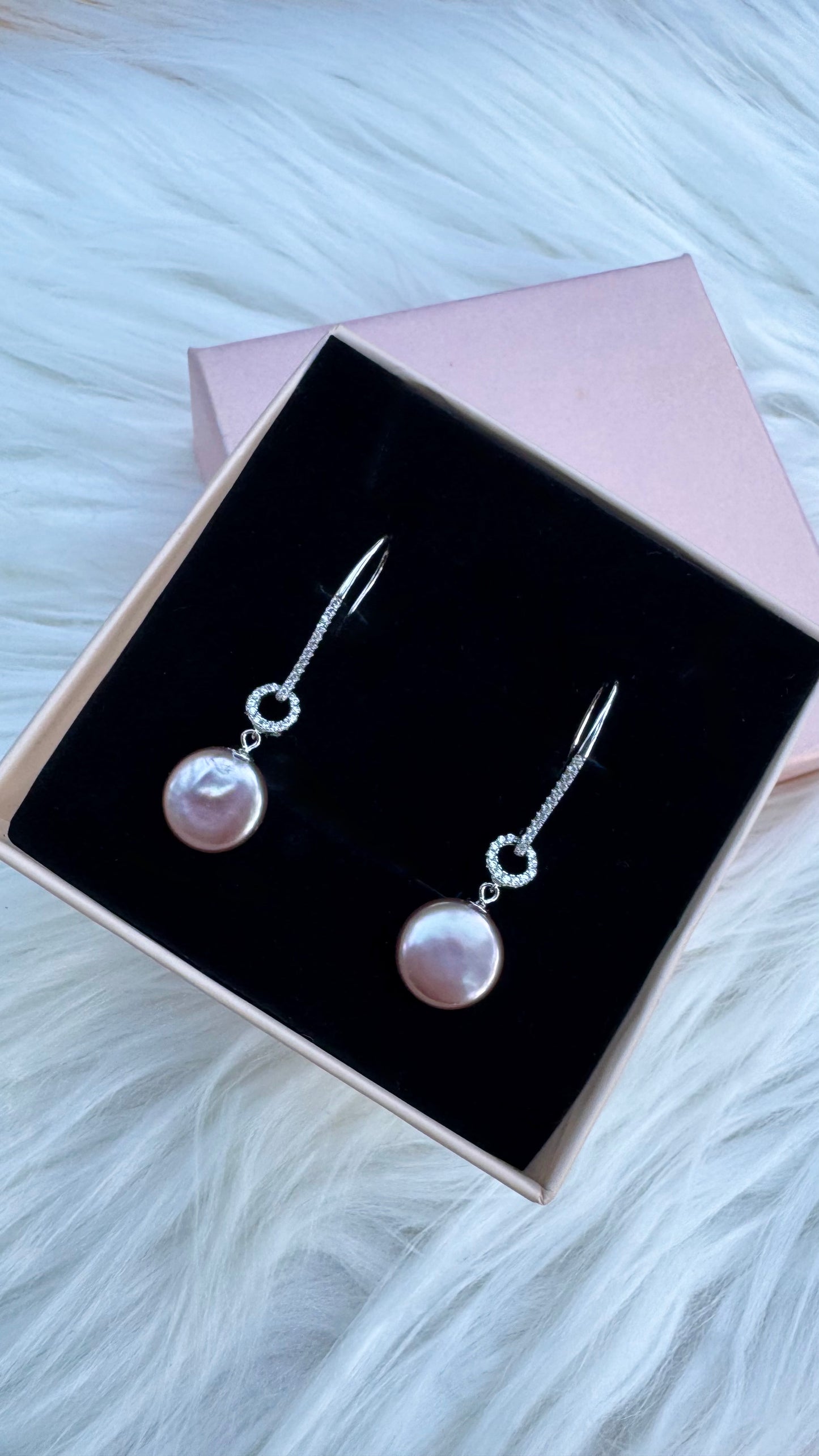 Champagne Coin Pearl Earrings