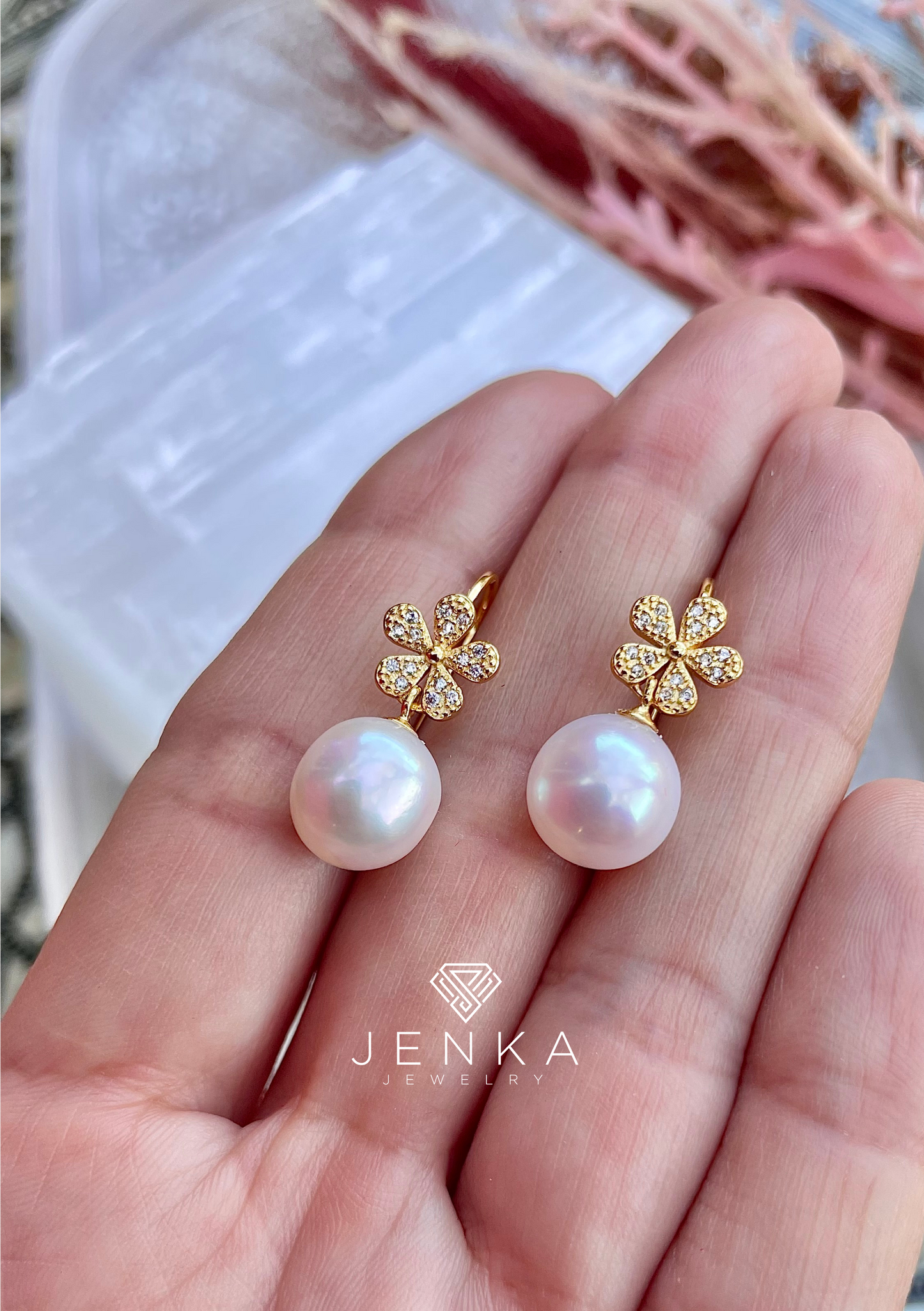 Pearl & Flower Earrings