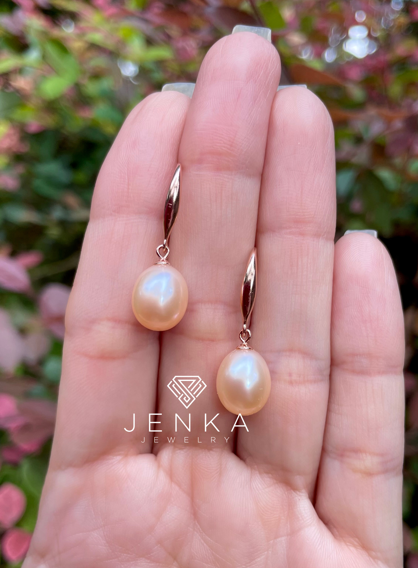 Pink Pearl & Rose Gold Earrings