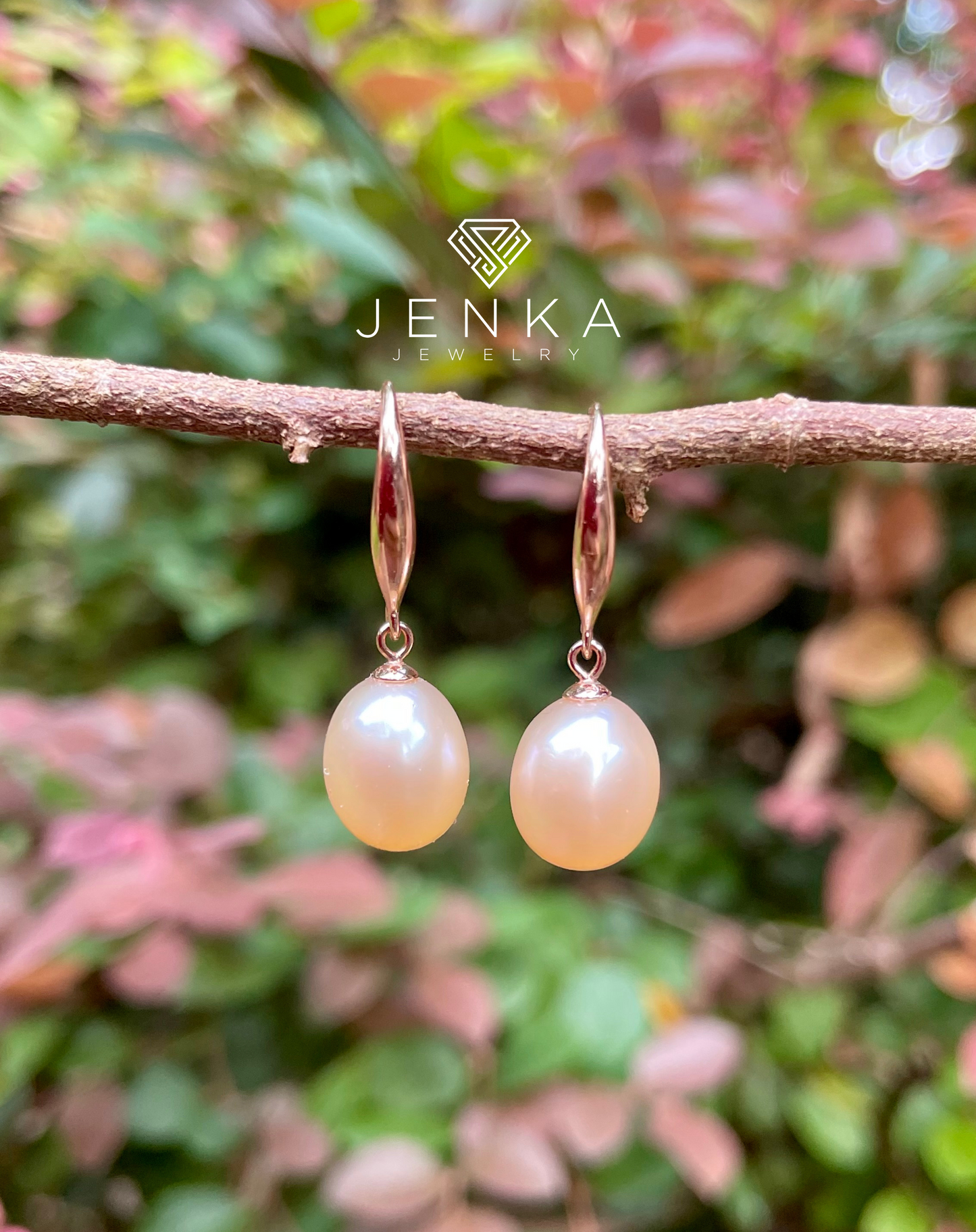 Pink Pearl & Rose Gold Earrings