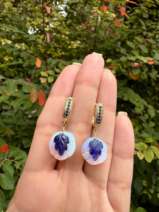 Sapphire & Opal Earrings