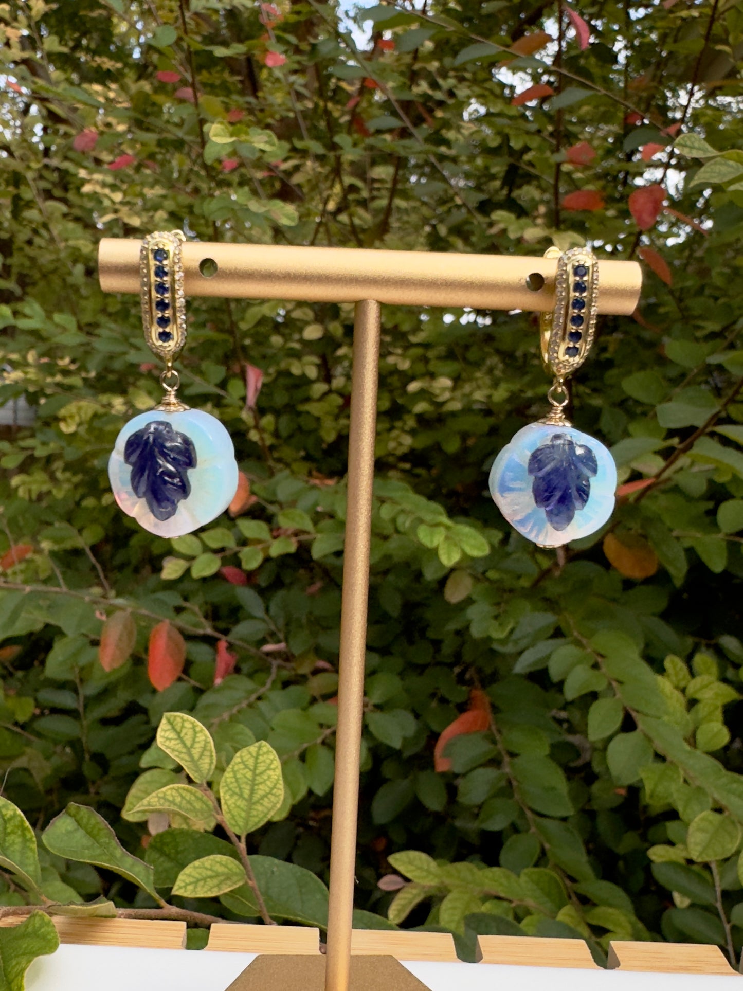 Sapphire & Opal Earrings