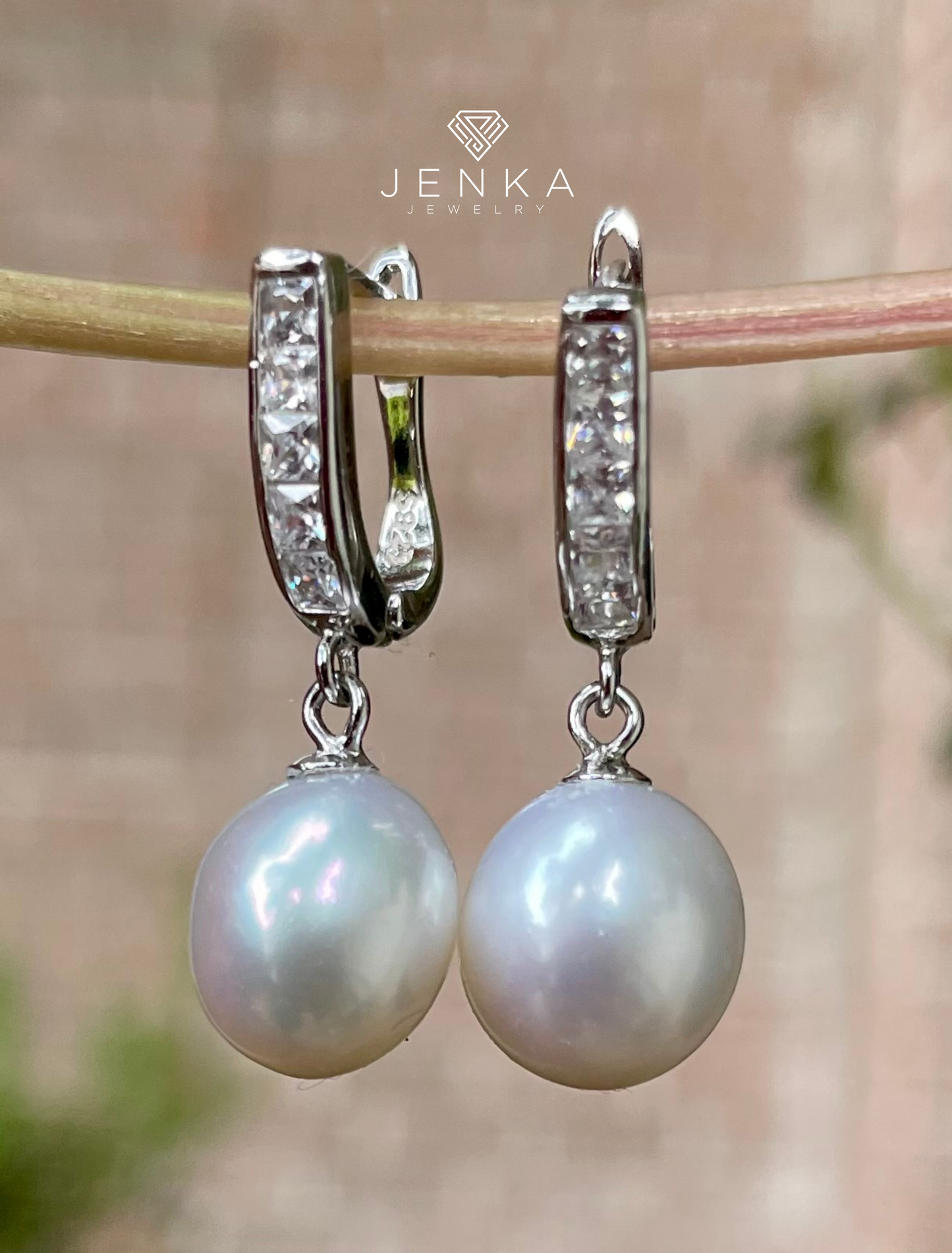 White Pearl Silver Earrings