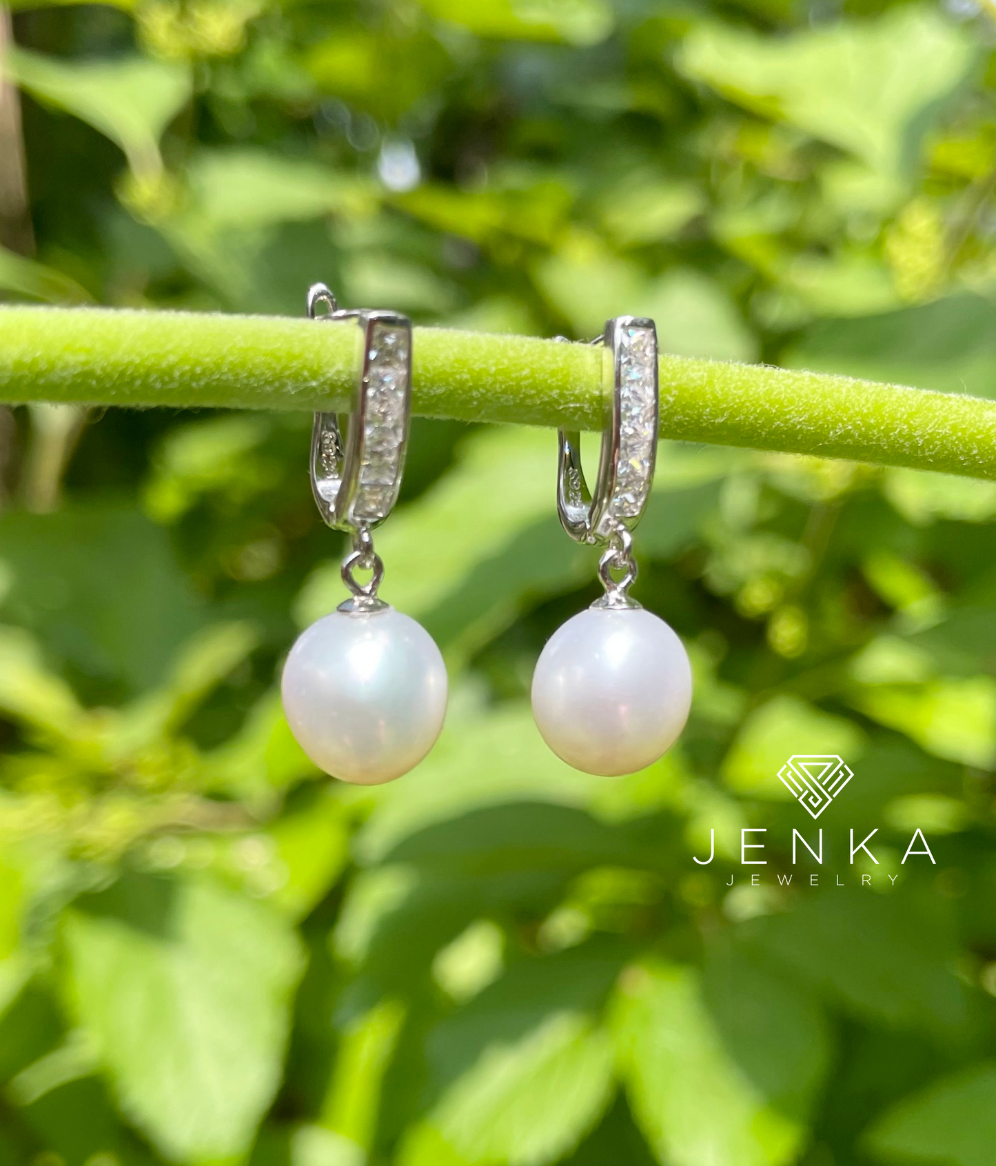 White Pearl Silver Earrings