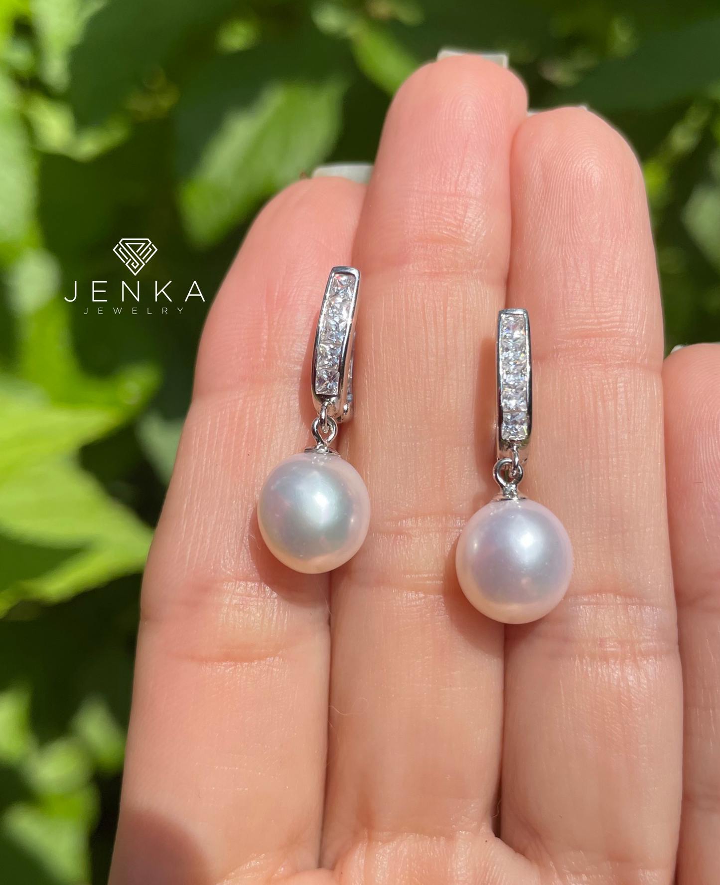 White Pearl Silver Earrings