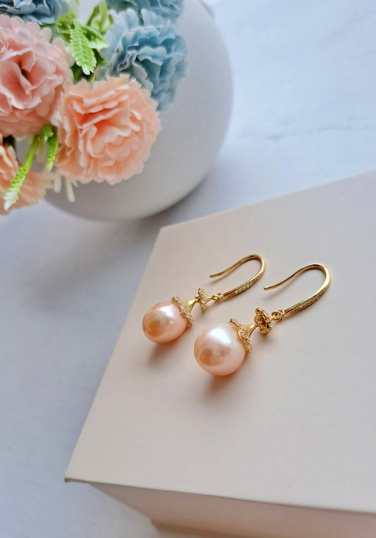 Champagne Baroque Pearl Earrings