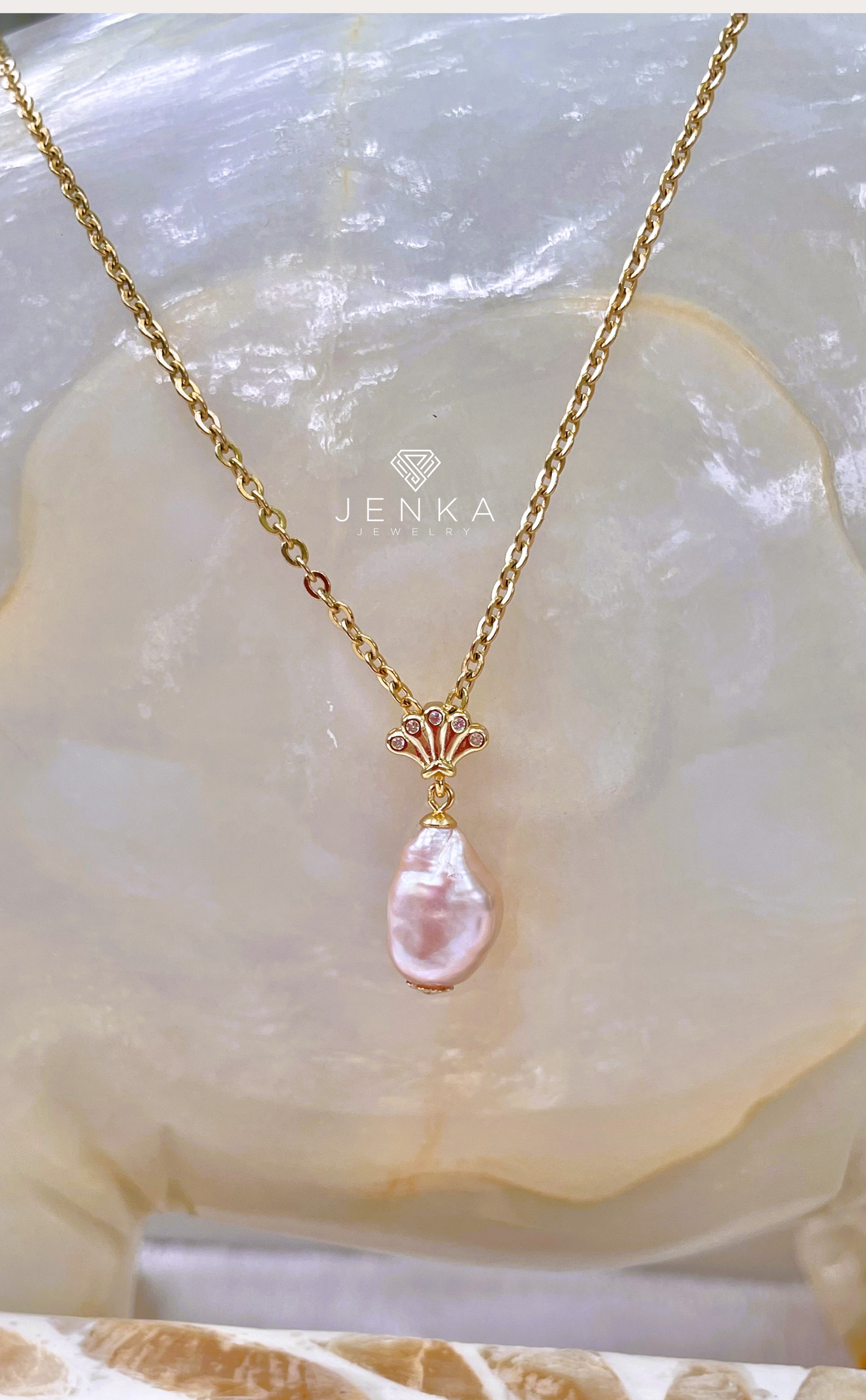 Champagne Baroque Pearl Necklace