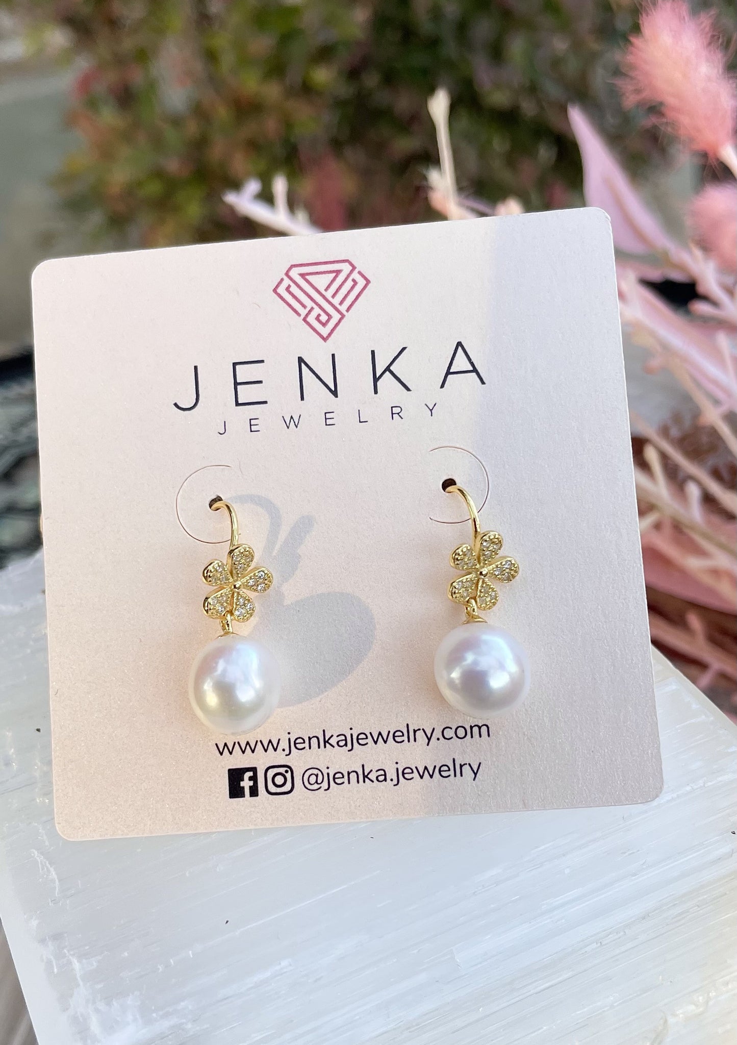 Pearl & Flower Earrings