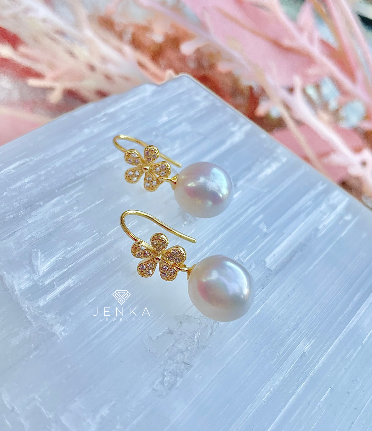 Pearl & Flower Earrings