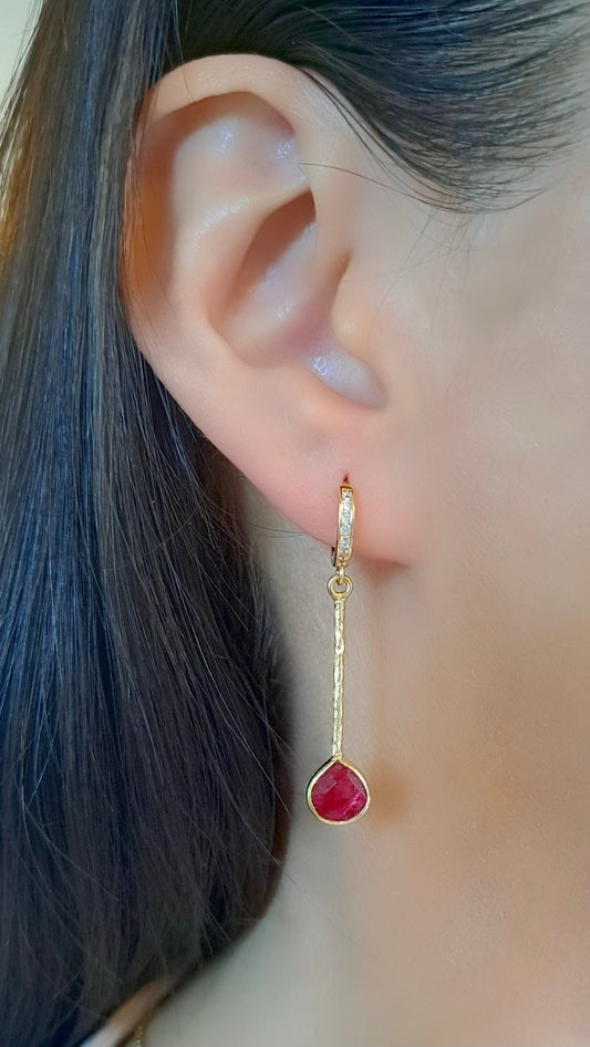 Ruby Drop Earrings