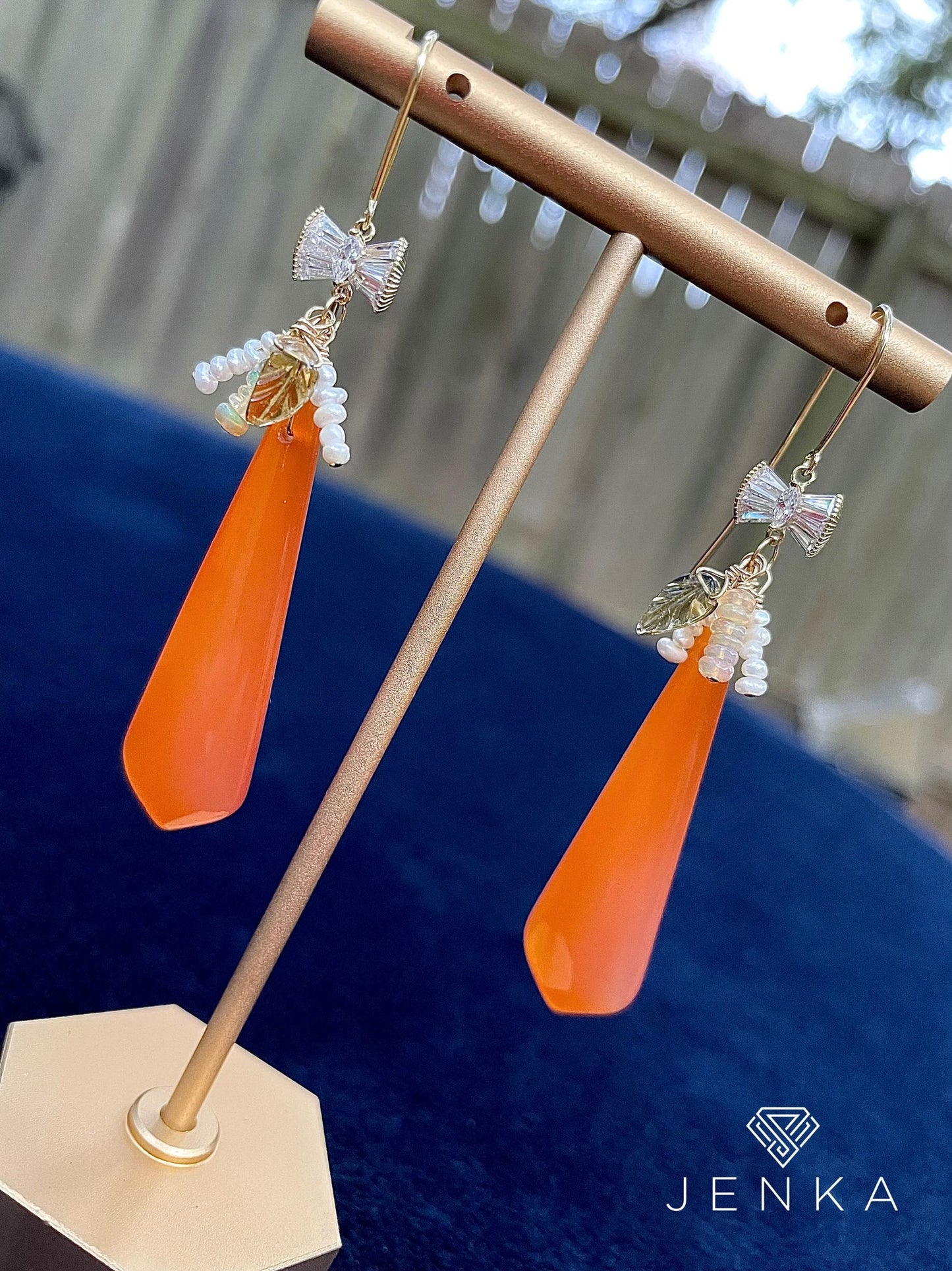 Amber Chalcedony Earrings