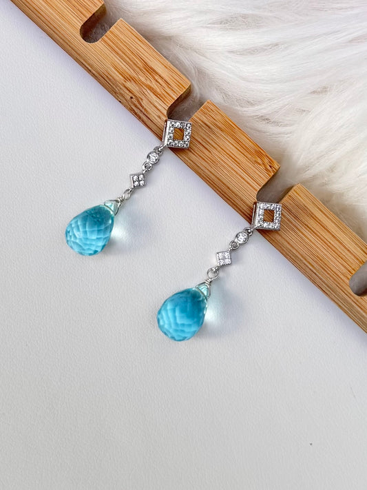 Aquamarine Quartz Earrings