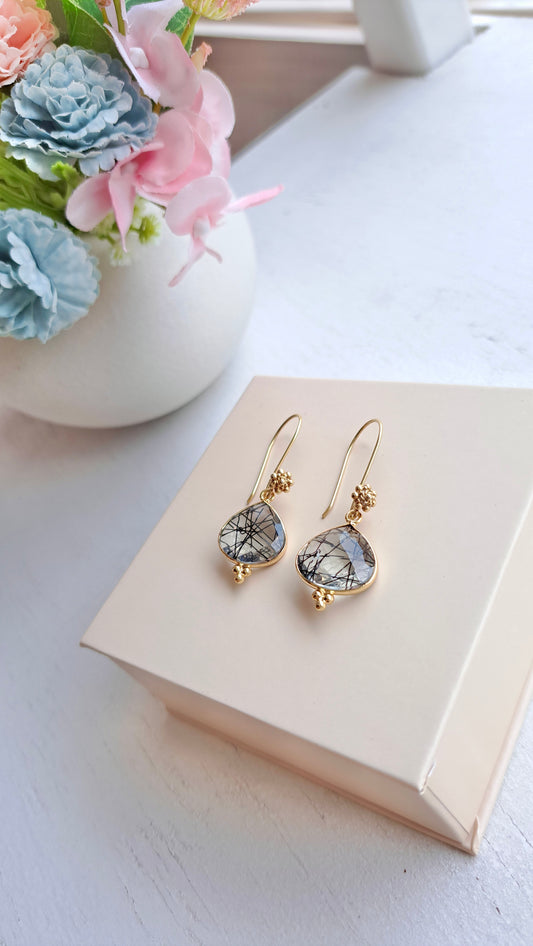 Black Rutile Earrings
