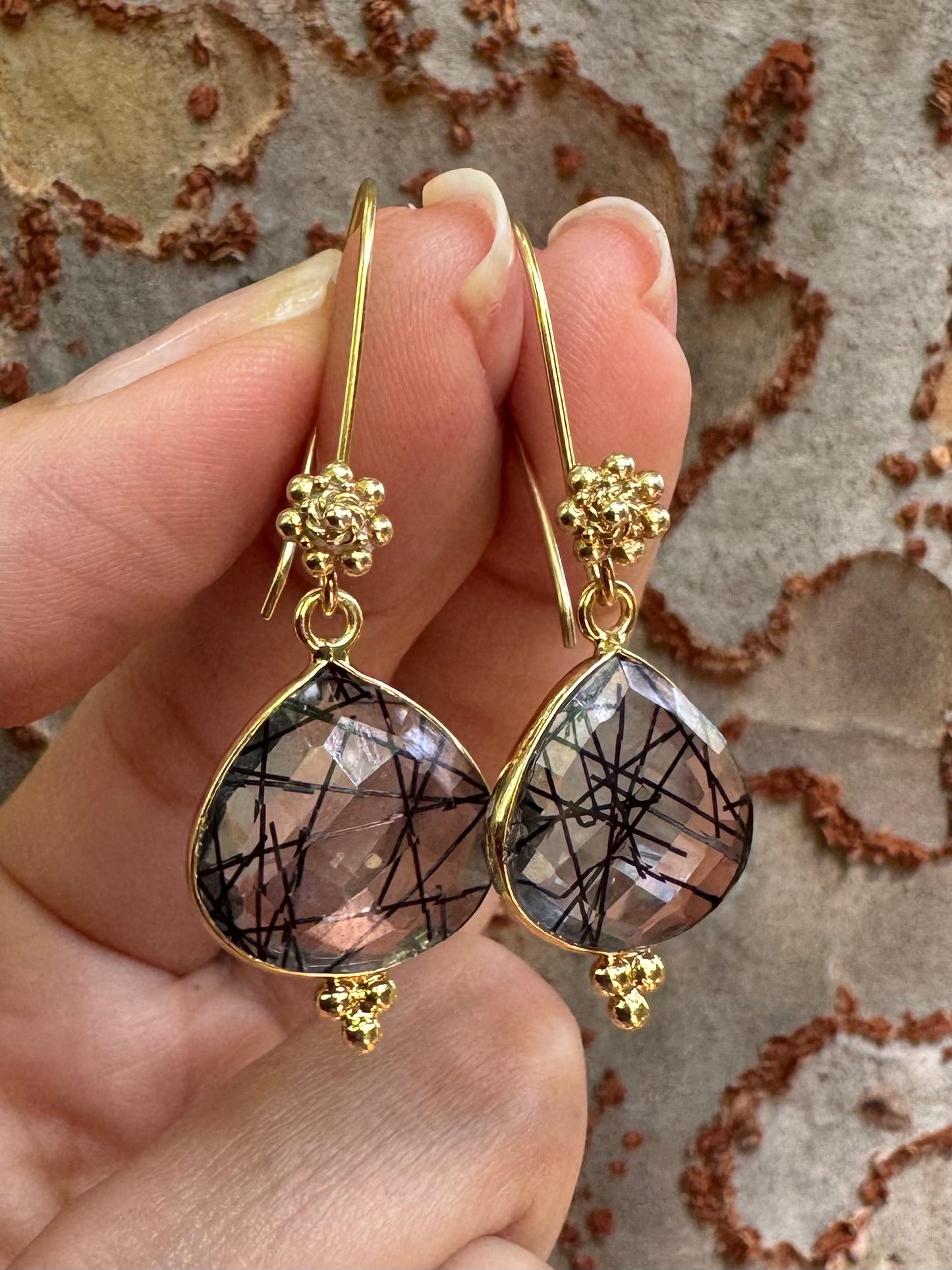 Black Rutile Earrings