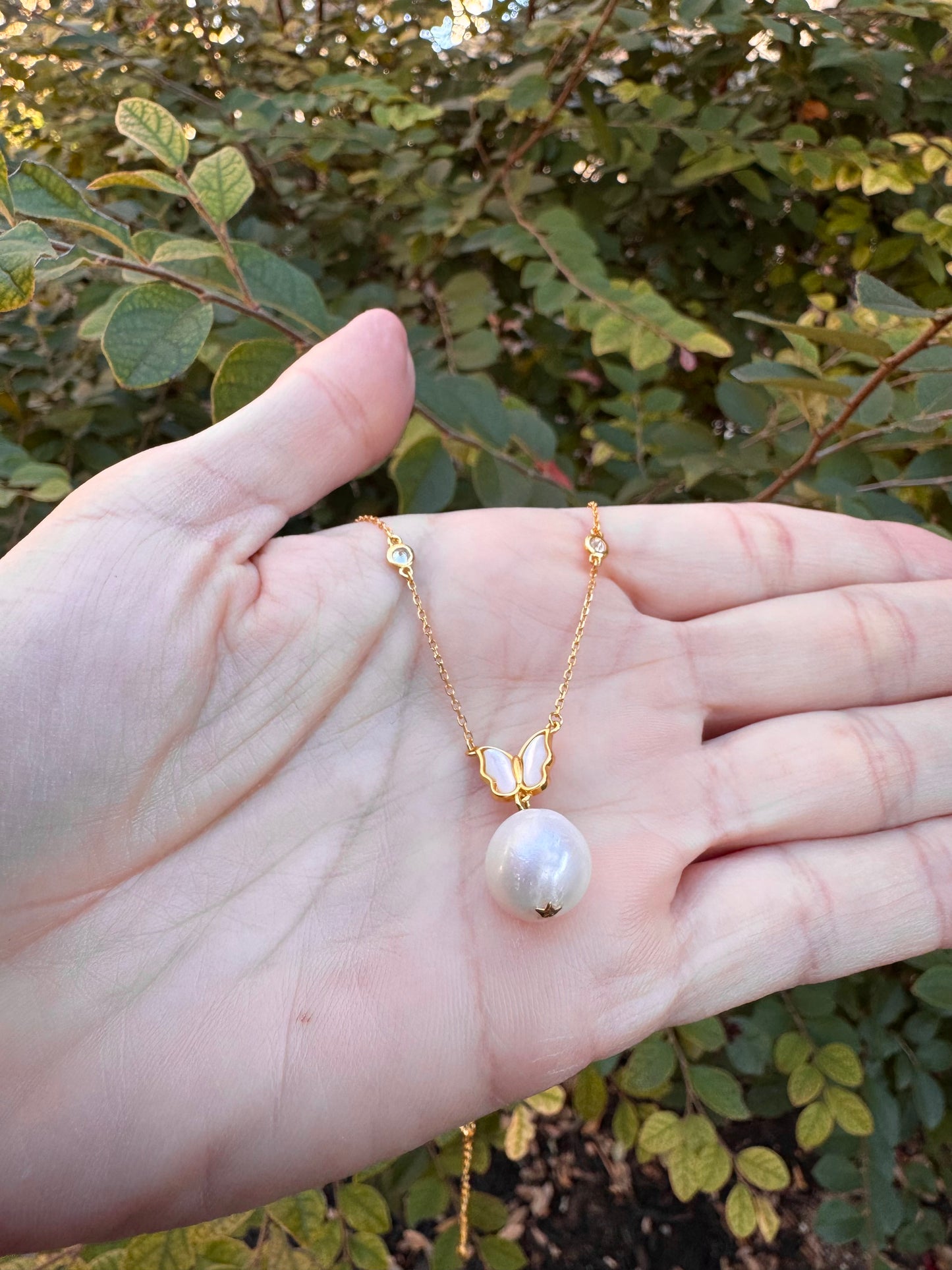 Butterfly Pearl Necklace