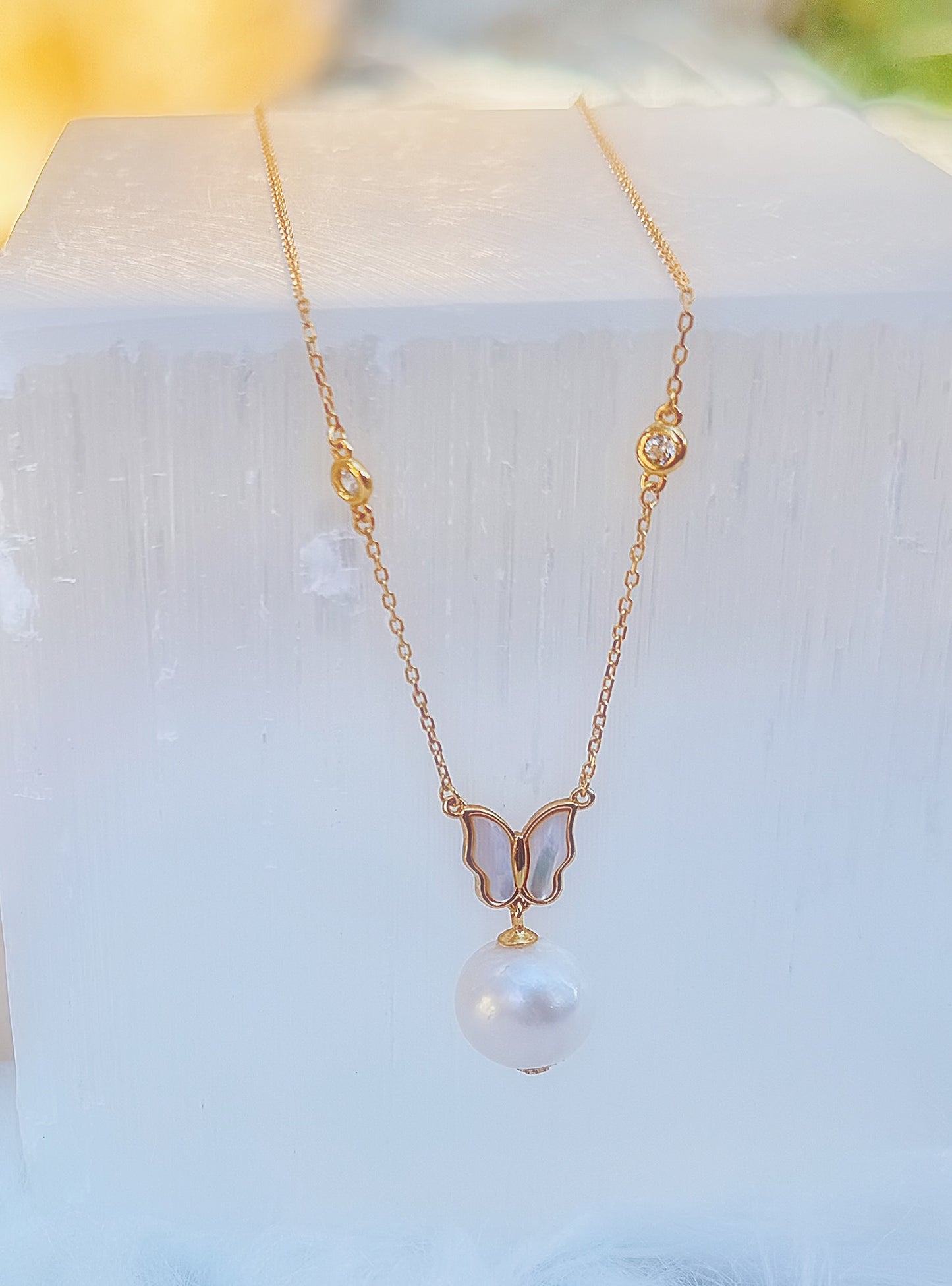 Butterfly Pearl Necklace