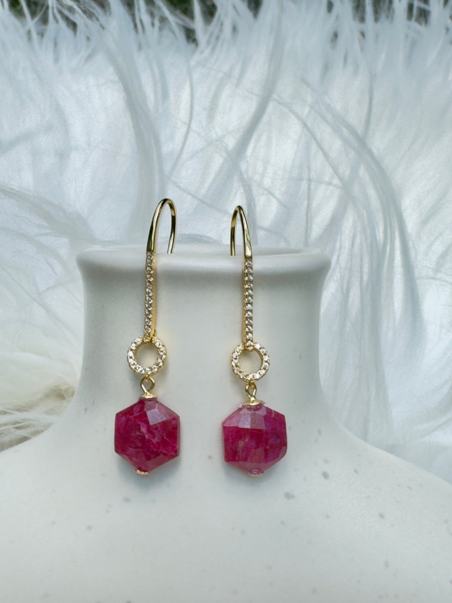 Ruby Gold Earrings
