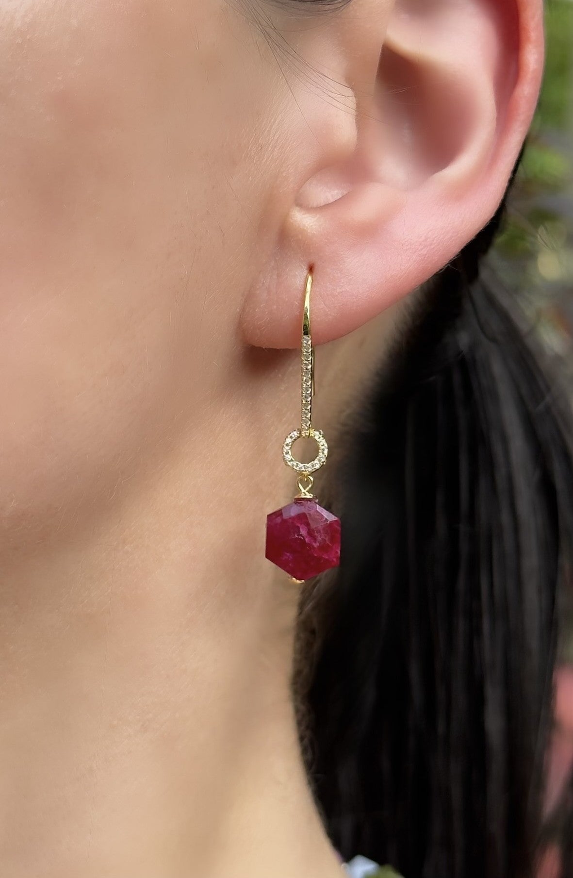 Ruby Gold Earrings