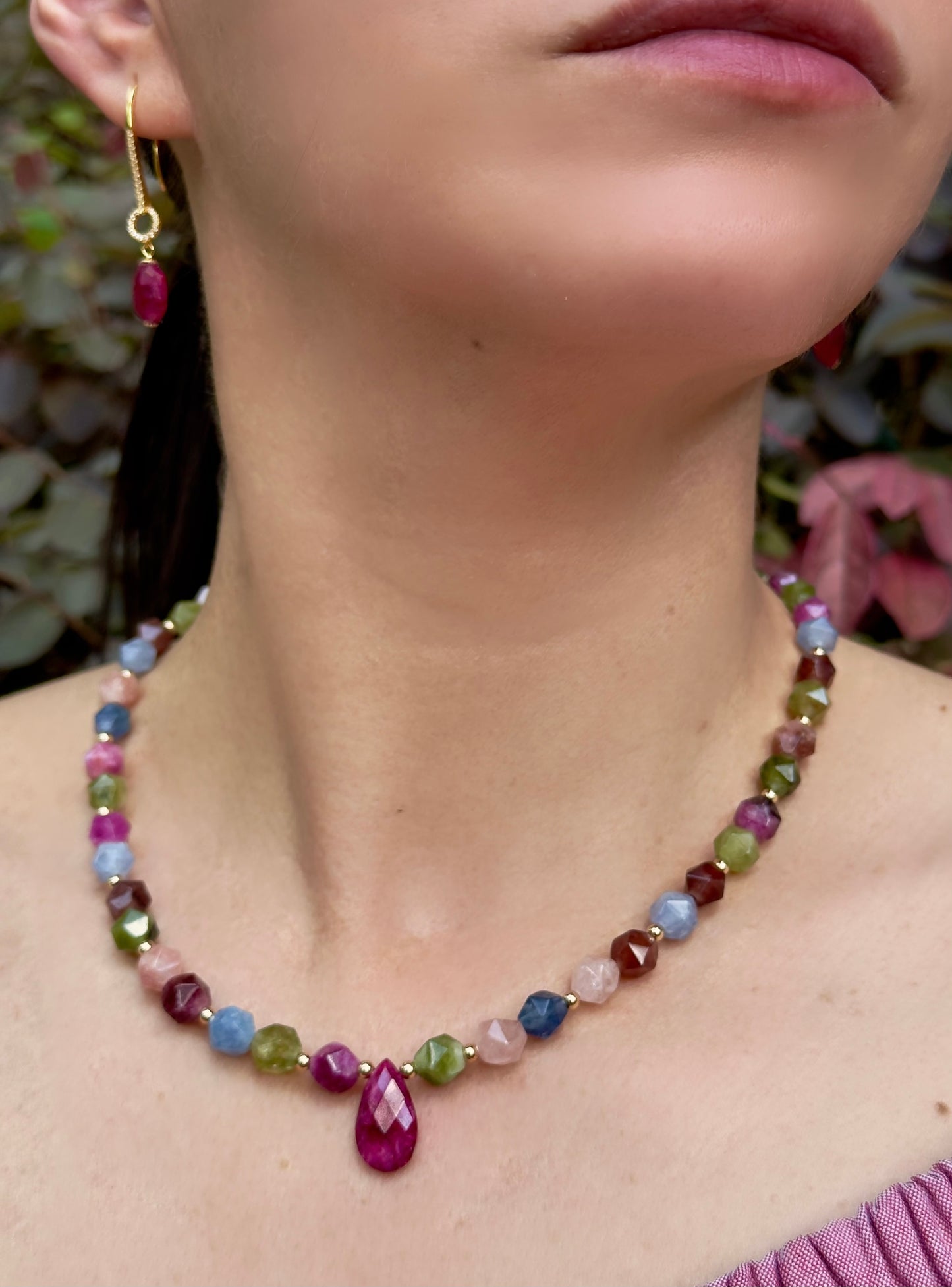 Ruby & Agate Necklace