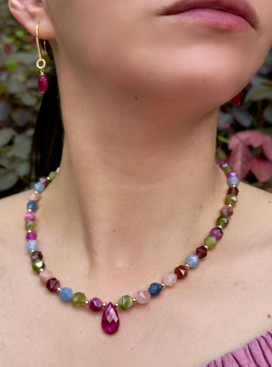 Ruby & Agate Necklace