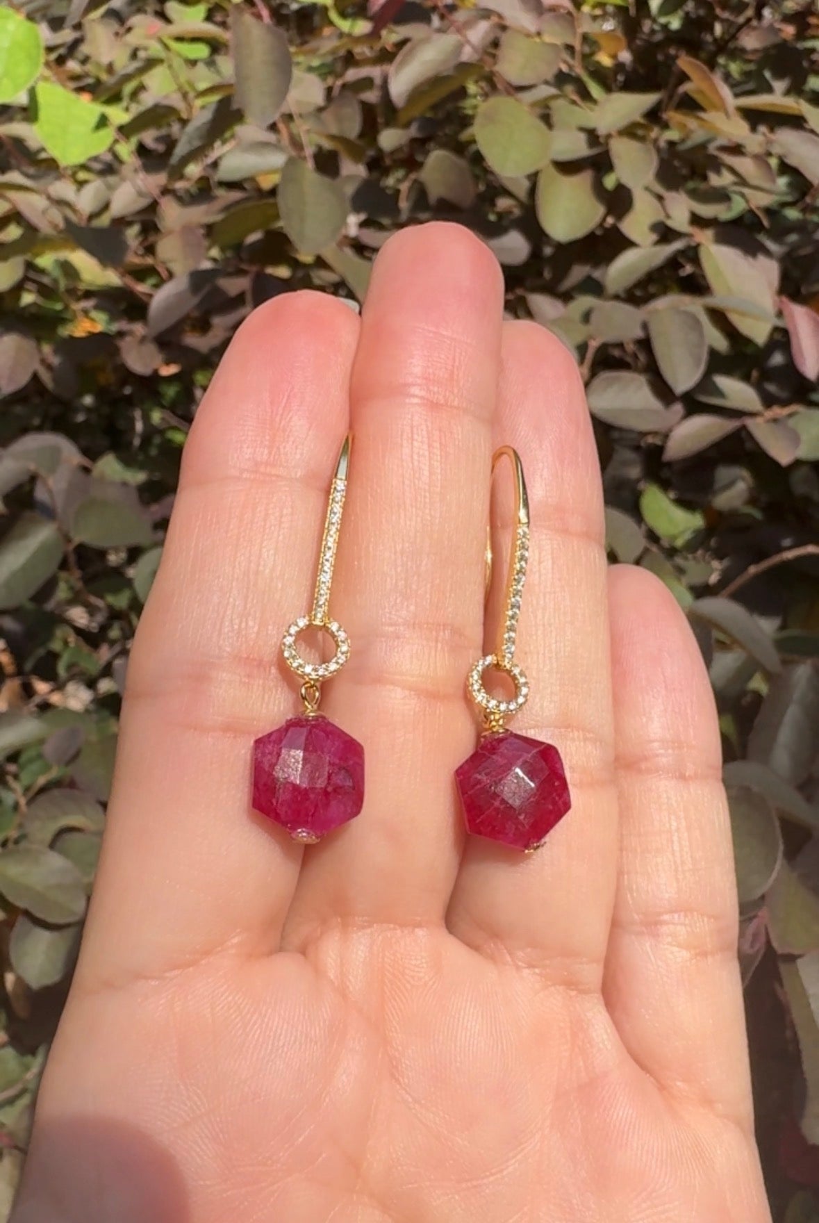 Ruby Gold Earrings