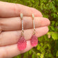Pink Quartz Gold Earrings