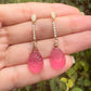 Pink Quartz Gold Earrings