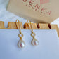 White Oval Pearl Earrings