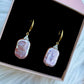 Mauve Rectangle Pearl Earrings