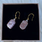 Mauve Rectangle Pearl Earrings