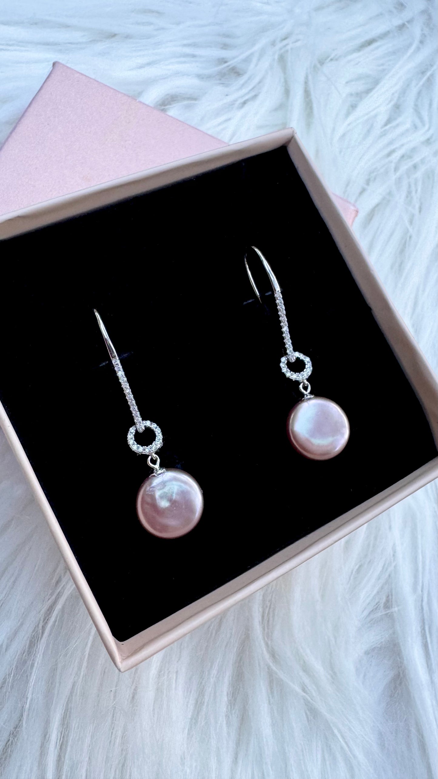 Champagne Coin Pearl Earrings