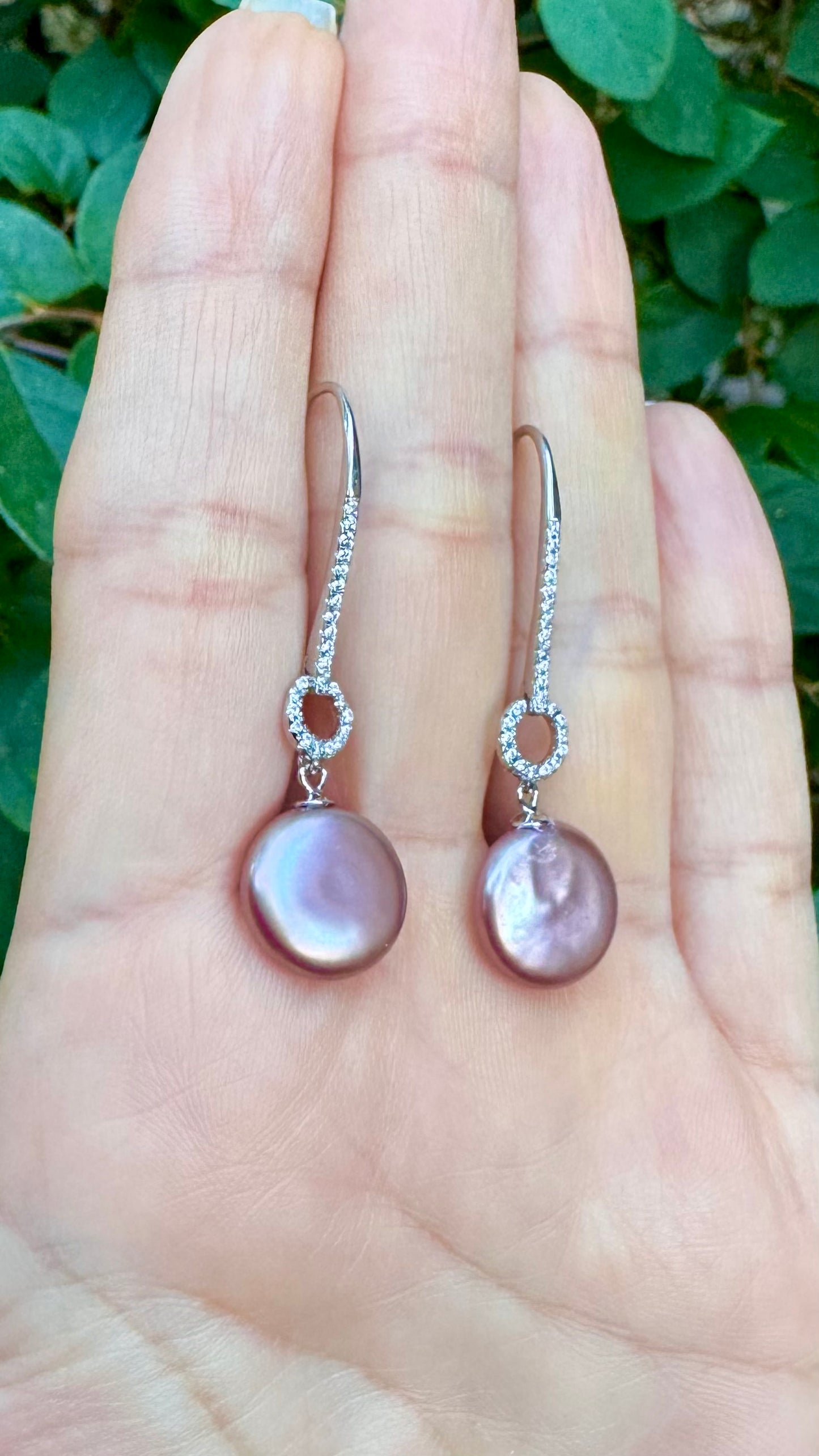 Champagne Coin Pearl Earrings