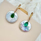 Coin Pearl& Emerald Earrings