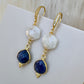 Blue Sapphire & Moonstone Earrings