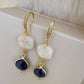Blue Sapphire & Moonstone Earrings