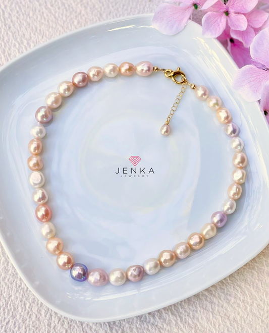 Multi Natural Color Pearl Necklace