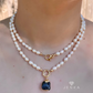 Oval Pearl Necklace with Peacock Baroque Pendant