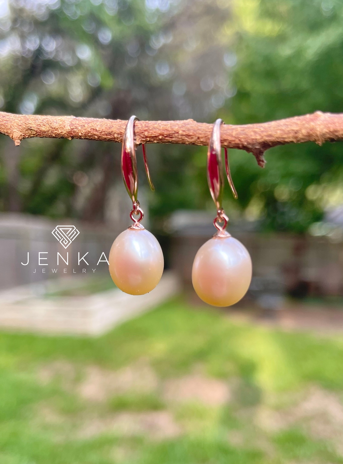Pink Pearl & Rose Gold Earrings