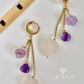 Quartz Heart w/Amethysts Earrings