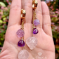 Quartz Heart w/Amethysts Earrings