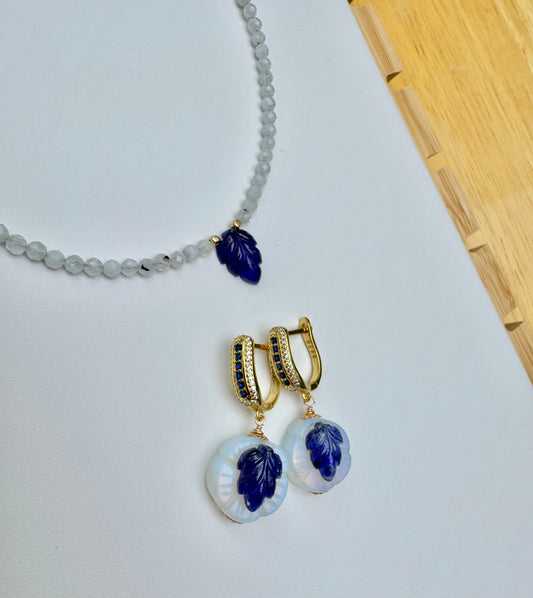 Sapphire & Opal Earrings