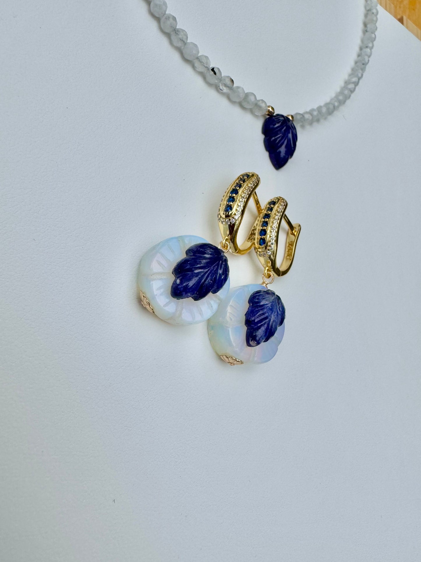 Sapphire & Opal Earrings
