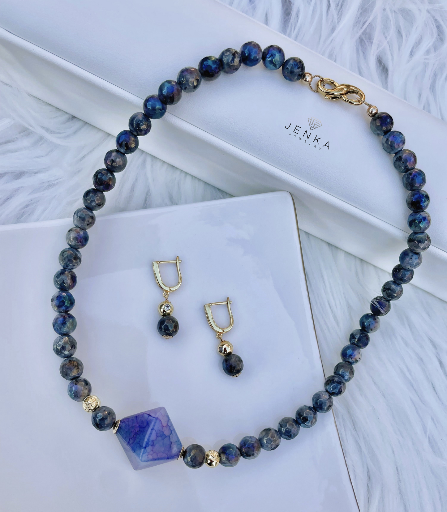 Labradorite and Agate Set
