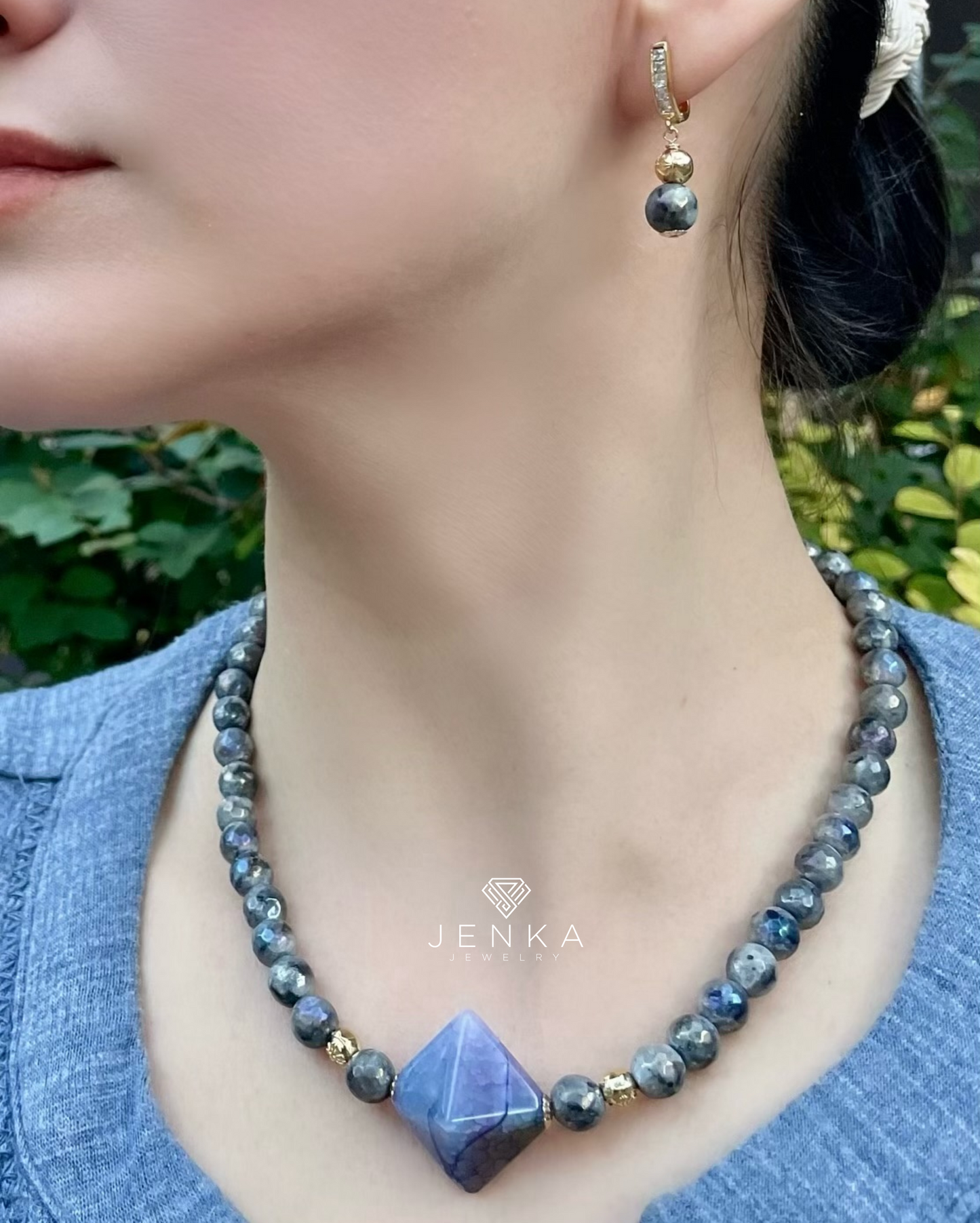 Labradorite and Agate Set