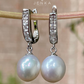 White Pearl Silver Earrings