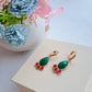 Emerald Faceted Earrings